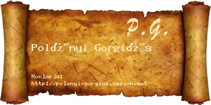 Polónyi Gorgiás névjegykártya